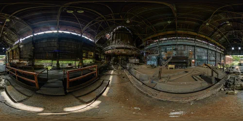 The front side of the one remaining melting oven.